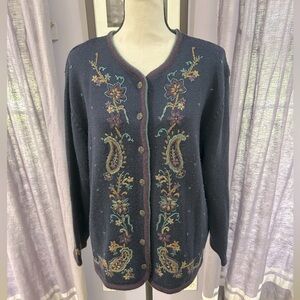 Vintage Koret Embroidered Cardigan